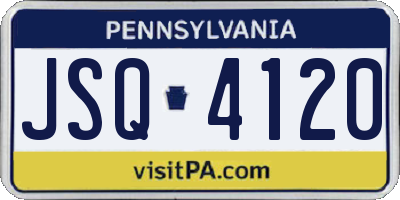 PA license plate JSQ4120