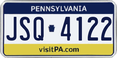 PA license plate JSQ4122