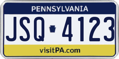 PA license plate JSQ4123