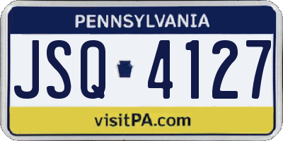 PA license plate JSQ4127