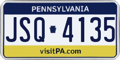 PA license plate JSQ4135