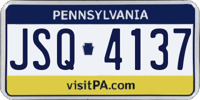 PA license plate JSQ4137