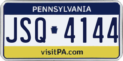PA license plate JSQ4144