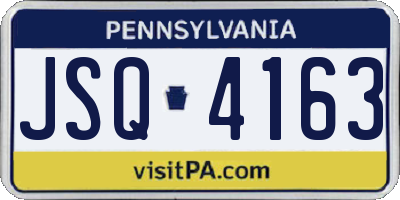 PA license plate JSQ4163