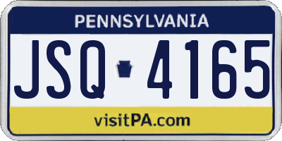 PA license plate JSQ4165
