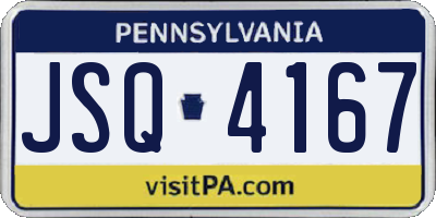 PA license plate JSQ4167