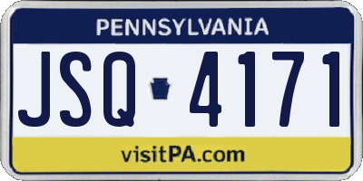 PA license plate JSQ4171