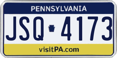 PA license plate JSQ4173