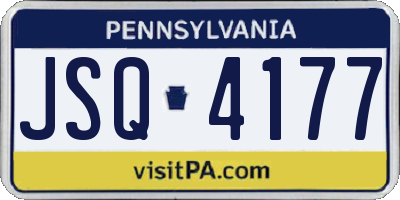 PA license plate JSQ4177