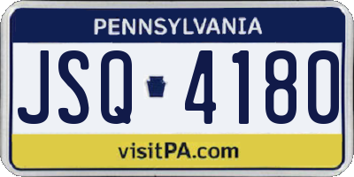 PA license plate JSQ4180