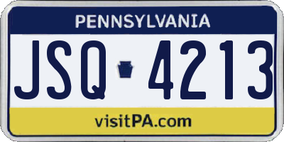 PA license plate JSQ4213