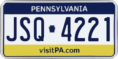 PA license plate JSQ4221