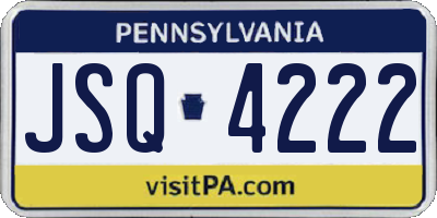 PA license plate JSQ4222