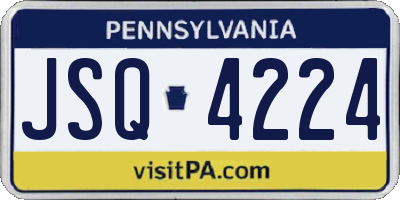PA license plate JSQ4224