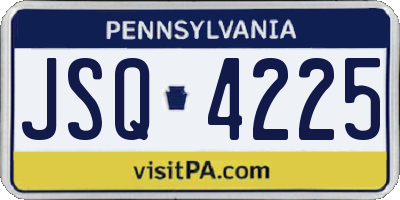 PA license plate JSQ4225