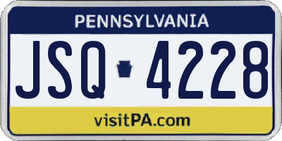PA license plate JSQ4228