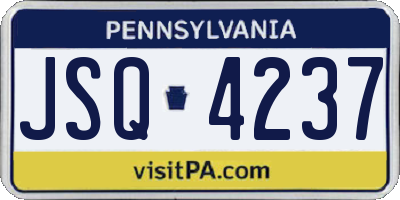 PA license plate JSQ4237
