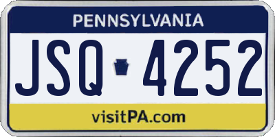 PA license plate JSQ4252