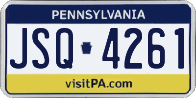 PA license plate JSQ4261