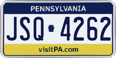 PA license plate JSQ4262
