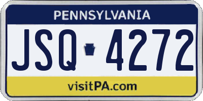 PA license plate JSQ4272