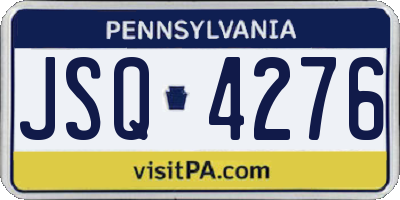PA license plate JSQ4276