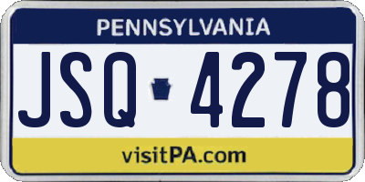 PA license plate JSQ4278