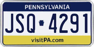 PA license plate JSQ4291