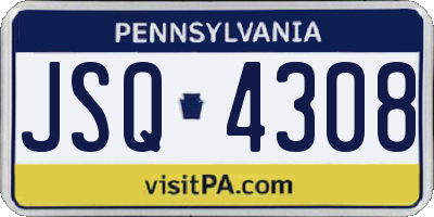 PA license plate JSQ4308