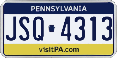 PA license plate JSQ4313