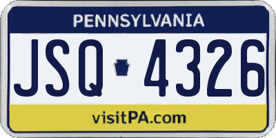 PA license plate JSQ4326