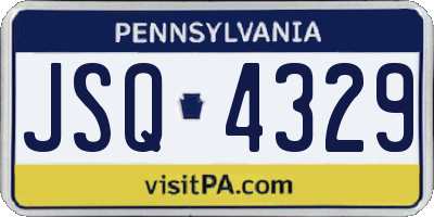 PA license plate JSQ4329