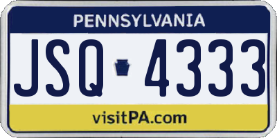 PA license plate JSQ4333