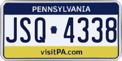 PA license plate JSQ4338