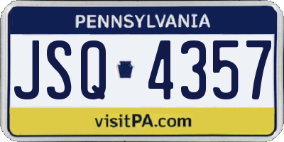 PA license plate JSQ4357
