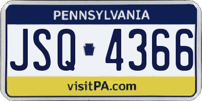 PA license plate JSQ4366