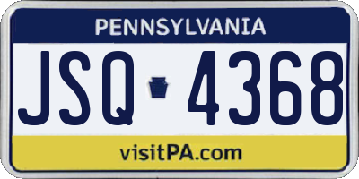 PA license plate JSQ4368
