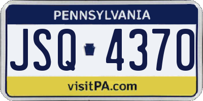 PA license plate JSQ4370