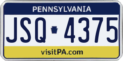 PA license plate JSQ4375