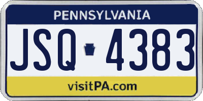 PA license plate JSQ4383