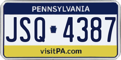 PA license plate JSQ4387