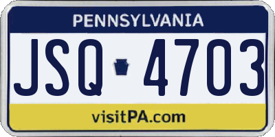 PA license plate JSQ4703