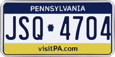 PA license plate JSQ4704