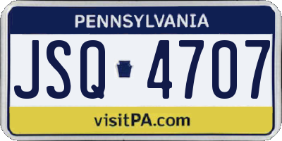 PA license plate JSQ4707