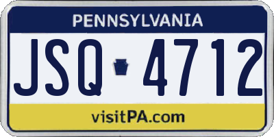 PA license plate JSQ4712