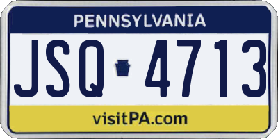 PA license plate JSQ4713