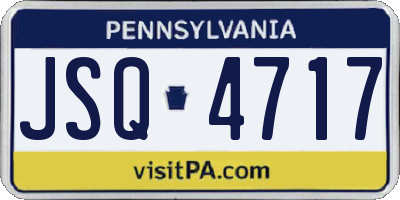 PA license plate JSQ4717