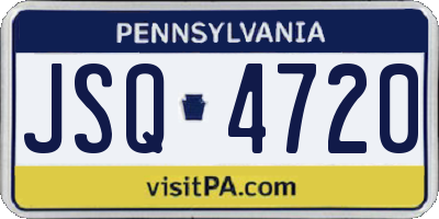 PA license plate JSQ4720