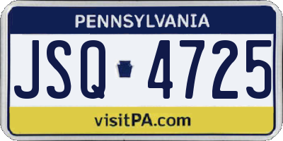 PA license plate JSQ4725