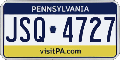 PA license plate JSQ4727